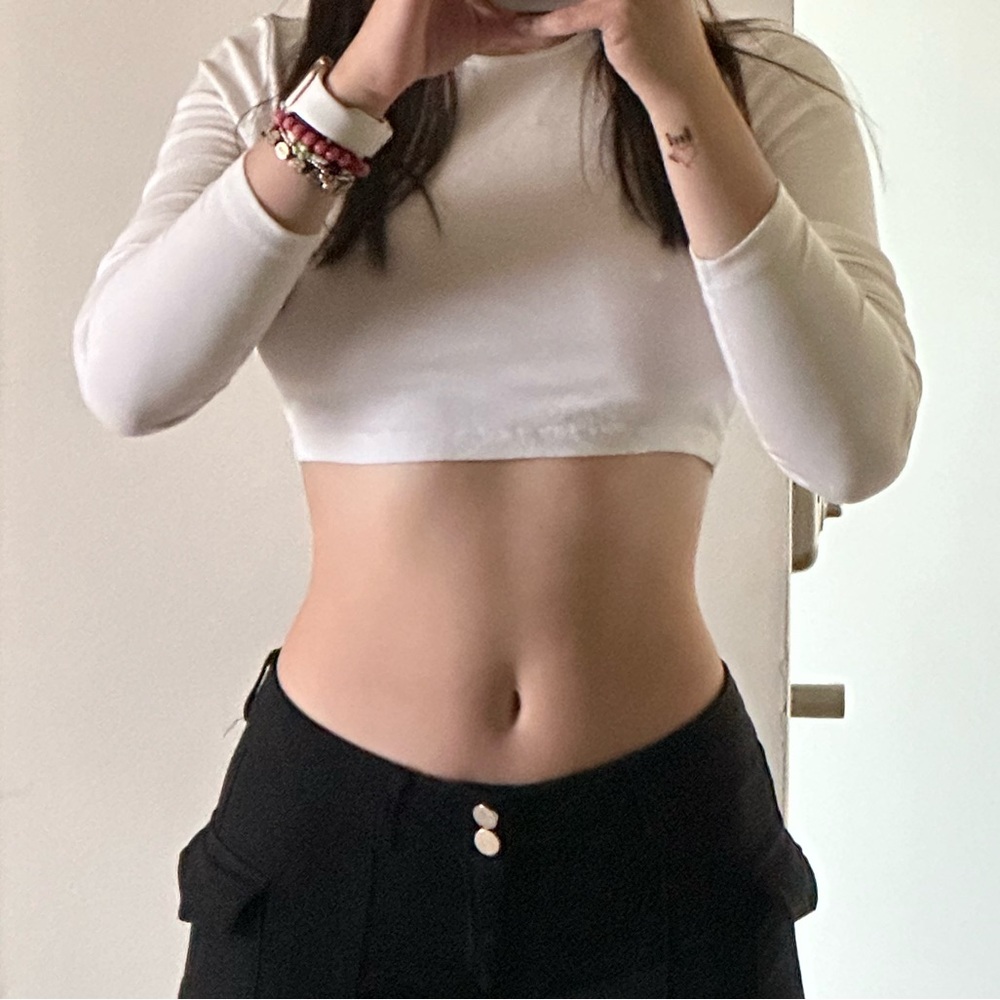 Shein white crop-top